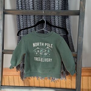 North Pole Tree Delivery Kids Sweatshirt - Forest Green